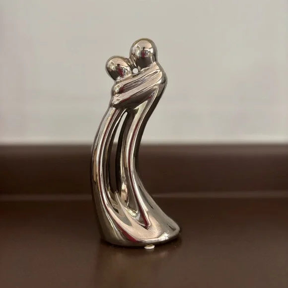 Elegant Silver Embrace Sculpture - Picture 3 of 6